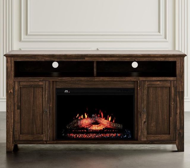 Jofran Inc. Asbury Bakersfield Brown Fireplace with Logset-1