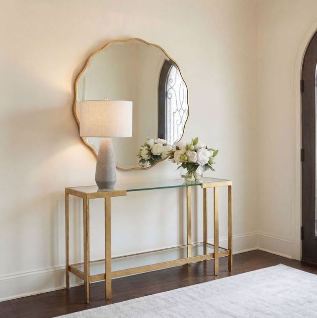 Uttermost® Kendrick Gold Leaf Glass Console Table-1
