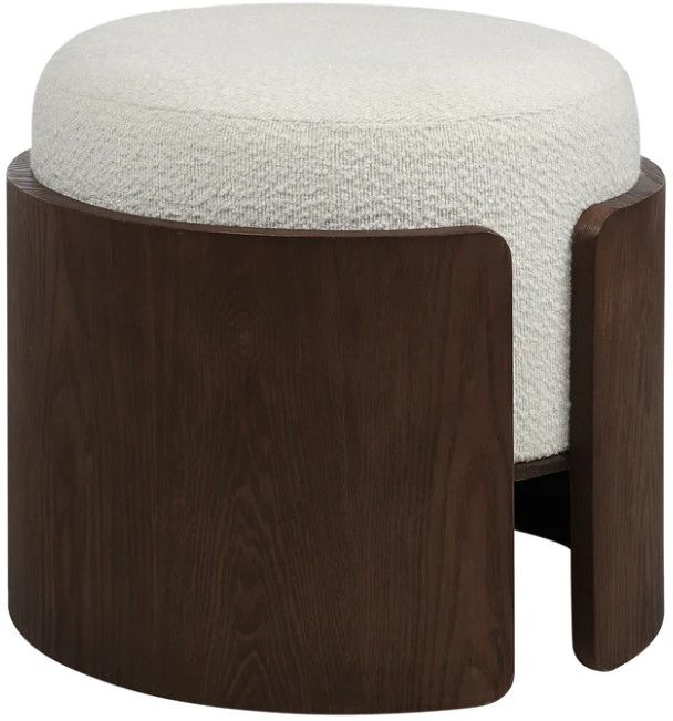 Renwil® Capsula Off-White/Walnut Ottoman-0