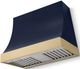 La Cornue Cornufé Marquee 36" Goodwood Blue Wall Mounted Range Hood with Brushed Brass Trim-0