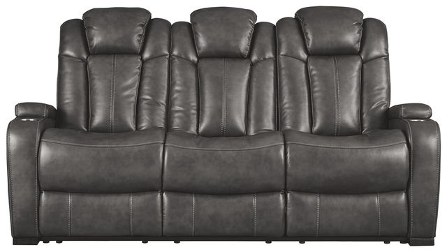 Signature Design by Ashley® Turbulance Quarry Power Reclining Sofa with Adjustable Headrest-1