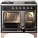 Ilve® Majestic III 40" Glossy Black Pro Style Dual Fuel Liquid Propane Range with Triple Glass Door and Copper Trim-1