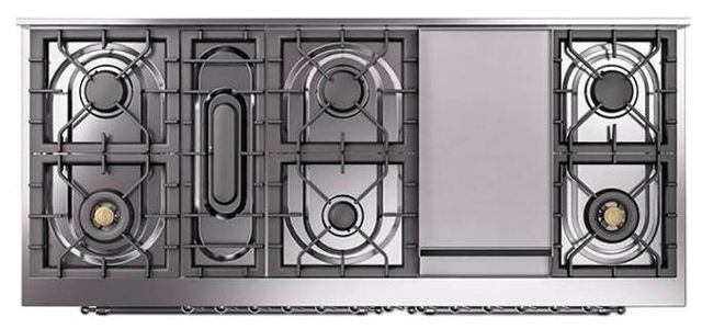 Ilve® Nostalgie II Noblesse 60'' Custom RAL Color Pro Style Dual Fuel Range with Chrome Trim-2