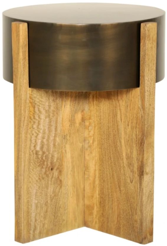 Parker House® Aspen Bronze End Table with Brown Base-0