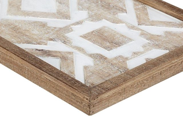 Olliix by Madison Park Natural Set of 3 Mandal Printed Wood Wall Decor-4