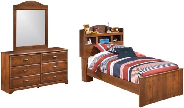 Signature Design by Ashley® Barchan 2-Piece Medium Brown Twin Bookcase Bed Set-0