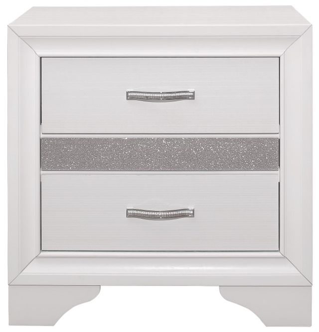 Homelegance® Luster Silver Glitter/White Nightstand-2