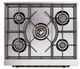Ilve® Nostalgie II Noblesse 30'' Stainless Steel Pro Style Dual Fuel Range with Burnished Trim-2