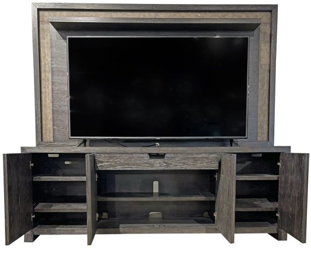 Parker House® Ascent Dark Chocolate TV Console with Hutch and Back Panel-3