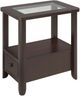 Brassex Inc. Glass Top Accent Table with Dark Cherry Base-1
