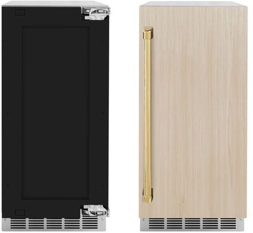 ZLINE Autograph Edition 15" Panel Ready Touchstone Gourmet Ice Maker with Champagne Bronze Handle-8