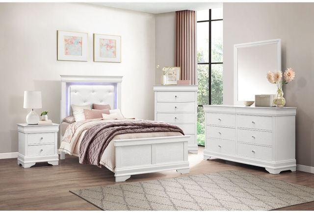 Mazin Furniture Lana White Twin Panel Bed-2