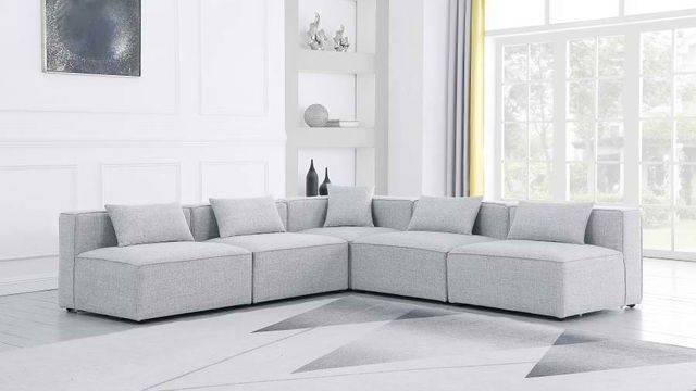 Meridian Furniture Cube 5-Piece Grey Modular Sectional Set-3
