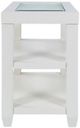 Jofran Inc. Urban Icon Glass Top Chairside Table with White Base-2