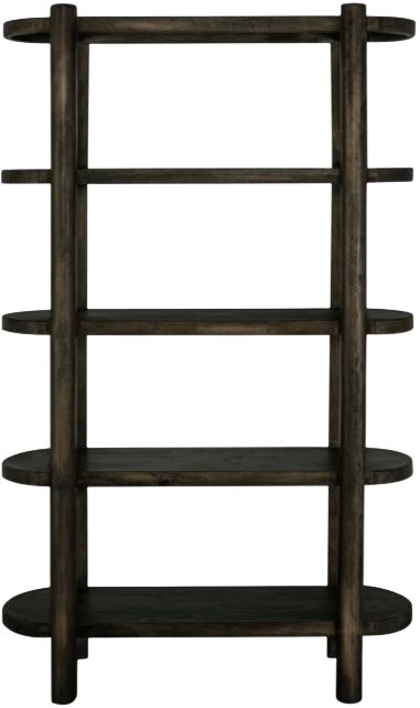 International Furniture Direct Balam Stained Dark Bookcase-3