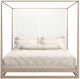 Caracole® Pinstripe Caracole Classic Light Almond Milk/Sun Drenched Oak Queen Canopy Bed-1