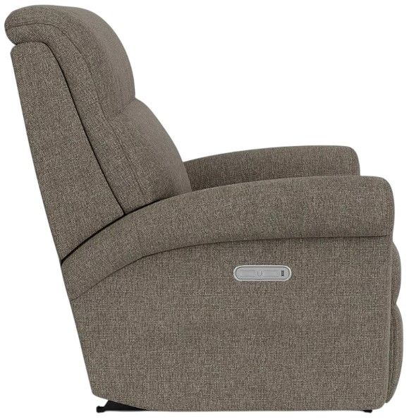 Flexsteel® Davis Brown Power Rocking Recliner with Power Headrest-2