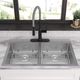 Elkay Crosstown® 3-Piece Polished Satin 33" x 22" x 6" 3-Hole Equal Double Bowl Dual Mount ADA Sink Set-4