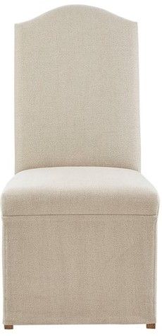 Olliix by Madison Park Foster Set of 2 Beige High Back Dining Chairs with Skirts Set-1