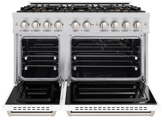 ZLINE 48" 6.7 cu. ft. Gas Range with 8 Burner DuoPro™ Cooktop and Dual Ovens with White Matte Doors -1