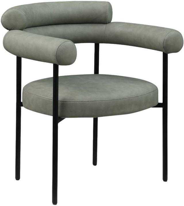Meridian Furniture Blake Green/Matte Black Upholstered Dining Arm Chair-0