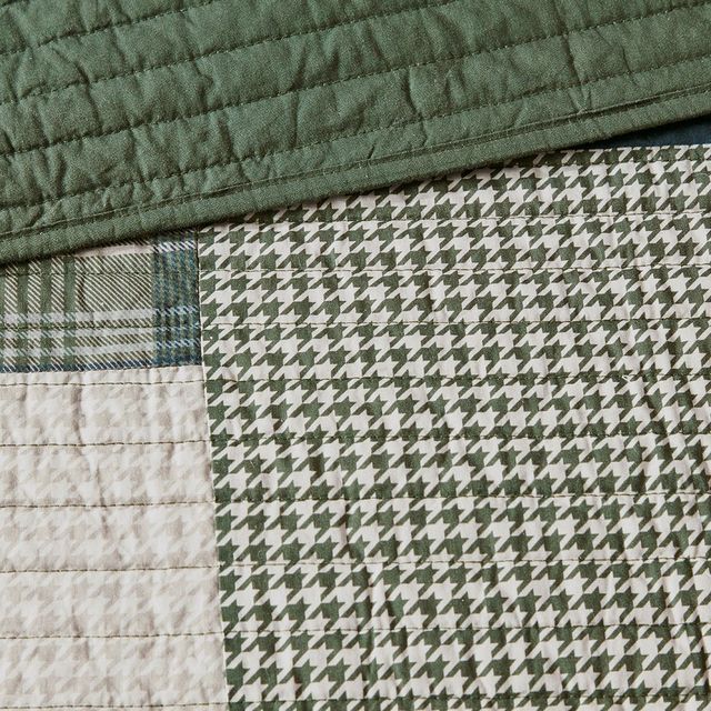 Olliix by Woolrich Mill Creek Green King/California King Oversized Cotton Quilt Set-4