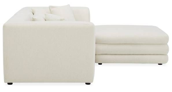 Moe's Home Collection Lowtide Nook 3-Piece Warm White Modular Sectional and Ottoman-1
