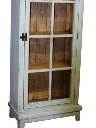 Million Dollar Rustic Tiffany Blue/Light Brown Cabinet-1