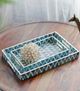 A & B Home Pearl Blue/White Mosaic Pattern Decorative Rectangular Tray-5