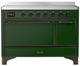 Ilve® Majestic III 48" Emerald Green Pro Style Induction Range with Solid Door and Burnished Trim-0