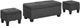 Elements International Ethan 3-Piece Charcoal Ottoman Set-2
