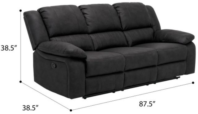 Emerald Home Navaro Black Manual Reclining Sofa-4