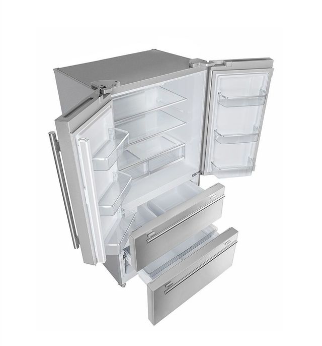 FORNO® Alta Qualita 36" 19.2 Cu. Ft. Stainless Steel Counter Depth French Door Refrigerator-3