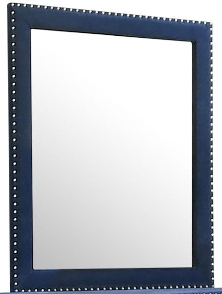Coaster® Melody Pacific Blue 6-Drawer Upholstered Dresser and Mirror-2