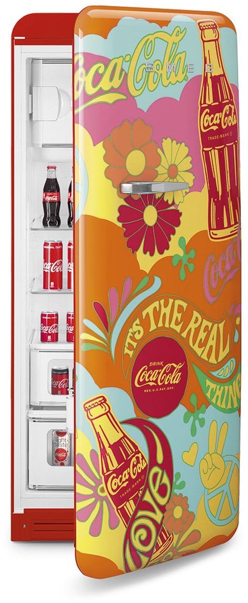 Smeg 50's Retro Style 9.9 Cu. Ft. Coca-Cola Unity Top Freezer Refrigerator-2