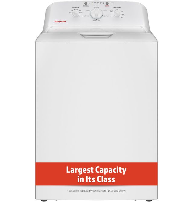 Hotpoint 4 Cu. Ft. White Agitator Top Load Washer with Stainless Steel Basket, Cold Plus and Water Level Control?-1