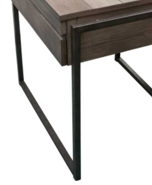 American Wholesale Furniture Noah Gray End Table with Black Base-1