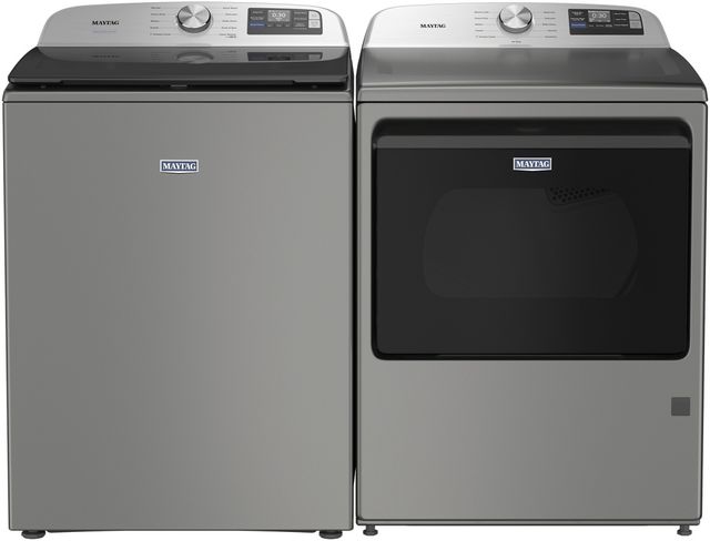 Maytag® Classic Silver Top Load Washer & Electric Dryer Laundry Pair-0