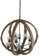 A & B Home Brown Natural Wood Chandelier-2