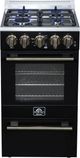 FORNO® Lamazze Alta Qualita 20" Black Freestanding Gas Range-1
