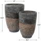 Uttermost® Emberwash 2-Piece Deep Charcoal/Weathered Patina Planters-2