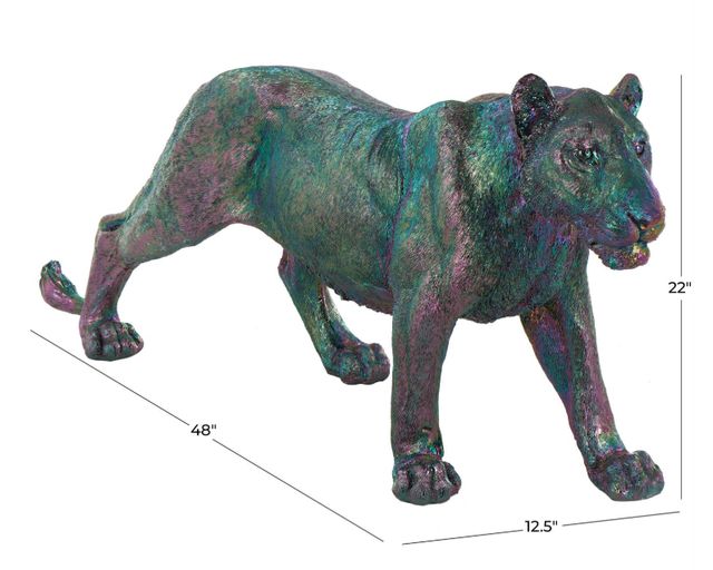 Deco Marche Multi Colored Leopard Standing Decorative Sculpture-3