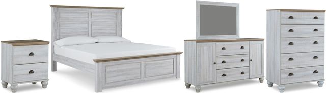 Signature Design by Ashley® Haven Bay 5-Piece Two-Tone King Panel Bed Set-0