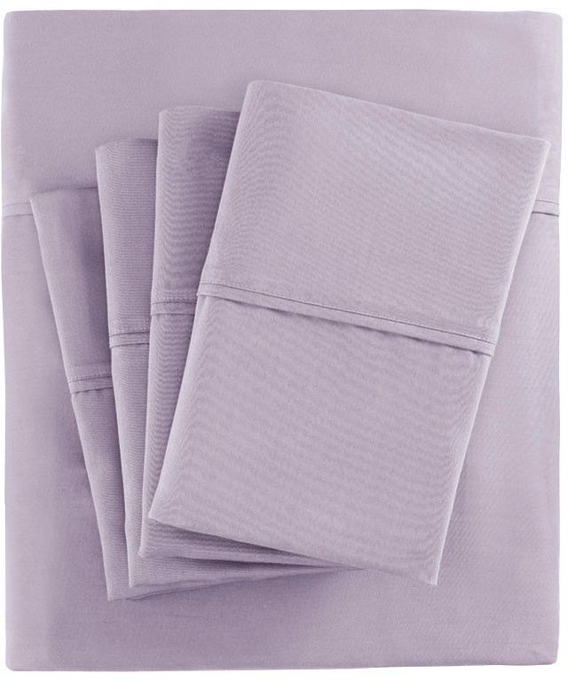 Olliix by Madison Park 6 Piece Purple Split King 800 Thread Count Cotton Rich Sateen Sheet Set-0