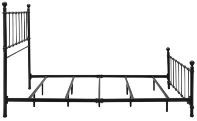 Bernards Zora Black Queen Flat Rail Spindle Metal Bed-2