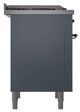 Ilve® Nostalgie II Noblesse 36'' Blue Gray Pro Style Dual Fuel Range with Burnished Trim-2