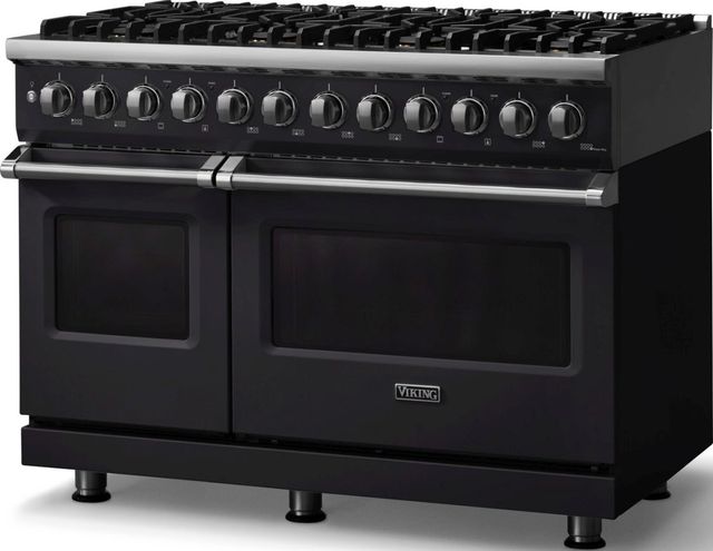 Viking® 5 Series 48" Onyx Pro Style Dual Fuel (LP) Range with Polished Chrome Trim-3