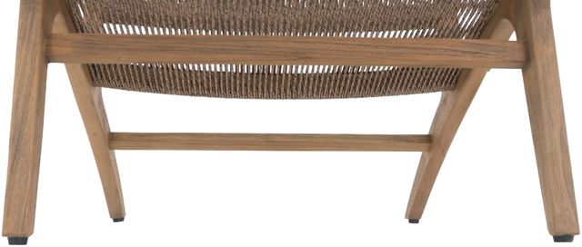 Moe's Home Collection Palma Warm Brown Teak Outdoor Lounge Chair with Warm Brown Wicker Cushions-4