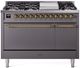 Ilve® Nostalgie II Series 48" Graphite Matte Pro Style Dual Fuel Range-0