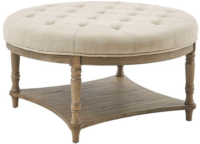 Olliix by Martha Stewart Cedric Cream Accent Ottoman-1